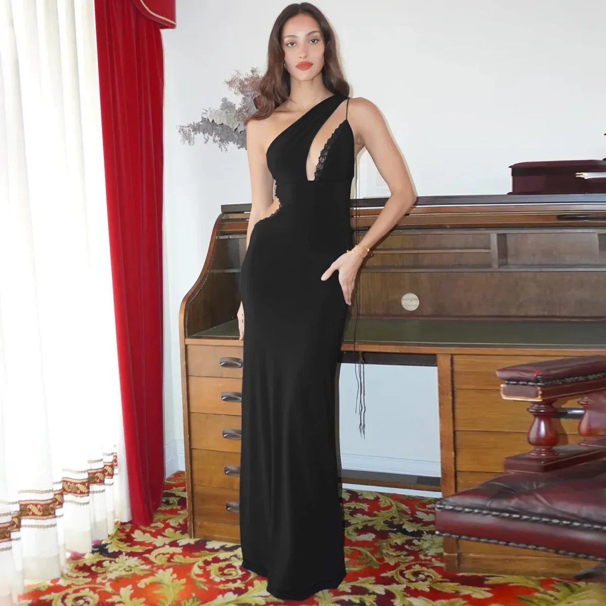 Bandage Backless Maxi Dress with Cut-Out Detail